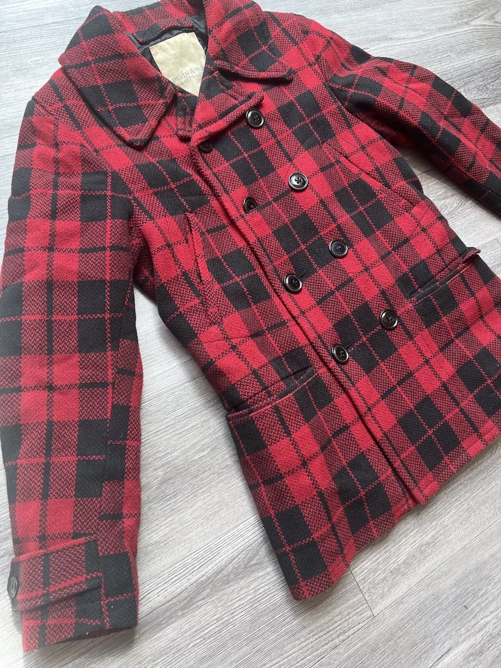 Denim & Supply Ralph Lauren Buffalo Mezcla de Lana a Cuadros Doble Pecho Chaquetón S Foto 4 de 4