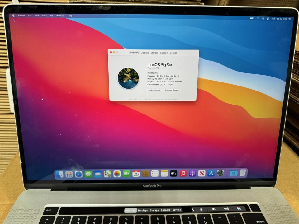 APPLE 2019 Macbook Pro A2141 16" I7-9750H@2.60GHz 16GB/512G Pro 5300M MVVL2LL/A - Image 2 of 4