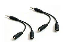 (2pcs) 3.5mm Audio  Cable Male to 2x Female Stereo Extension Headphone Splitter 