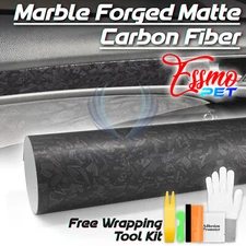 ESSMO PET Marble Forged Matte Carbon Fiber Black Car Vehicle Vinyl Wrap Decal