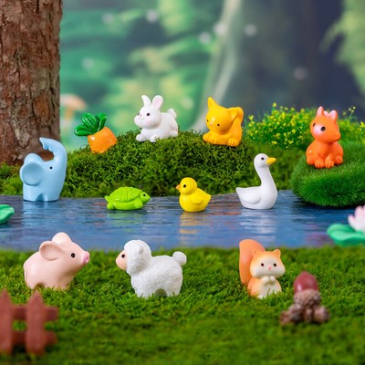 3 Pack Dog Rabbit Sheep Cat Frog Turtle Figurines Miniature Garden Decorat#lk