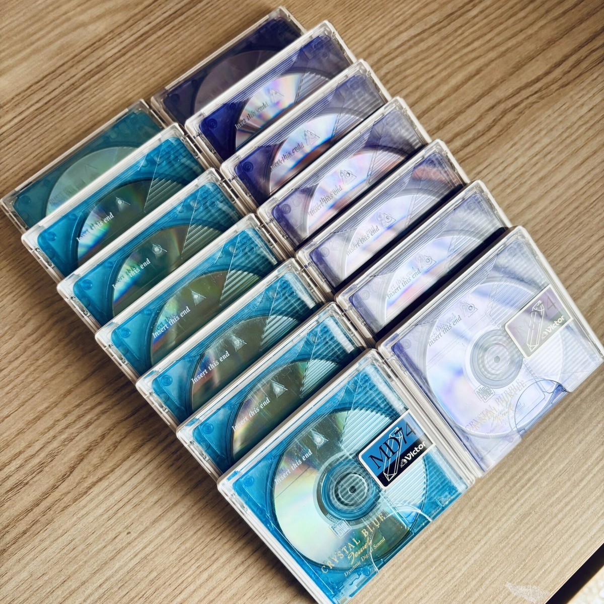 Vintage Victor (JVC) Mini Disc MD74 – Set of 14 (7 Blue + 7