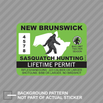 Novelty Car Bumper Sticker Kentucky Sasquatch Hunting Permit Sticker Decal - Bigfoot Humor, Die-Cut, 4"x3" Sasquatch Sticker