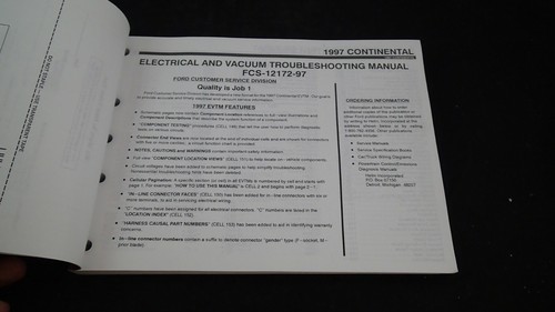 1997 FORD LINCOLN CONTINENTAL ELECTRIC & VACUUM TROUBLE SHOOTING MANUAL - Picture 3 of 6