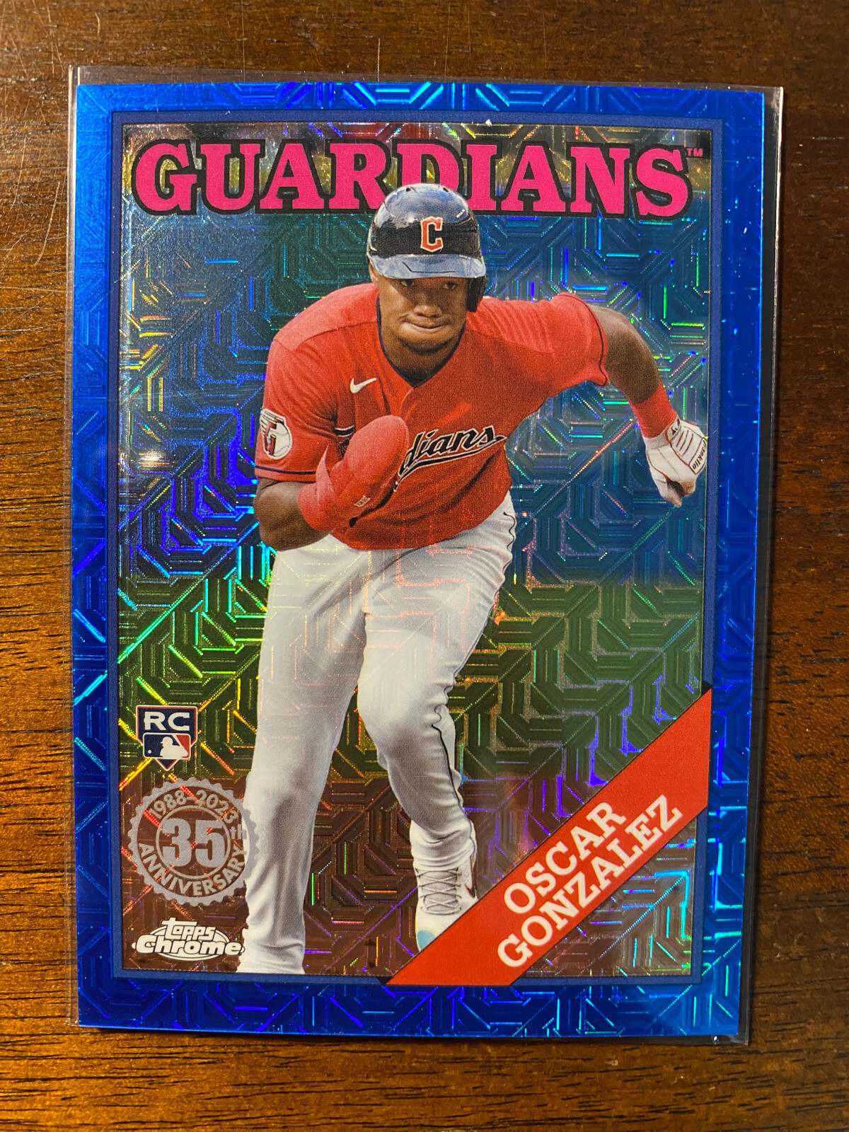 2023 Topps Series 1 Oscar Gonzalez #T88C-92 RC Silver Pack Blue Mojo /150
