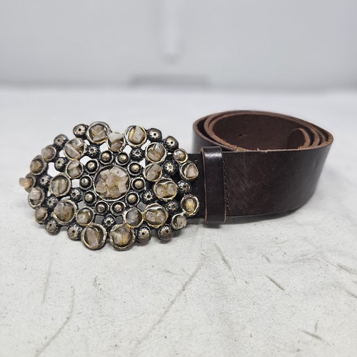 Guachani Boeloni - Semi precious Stone Buckle Leather Belm Sz XL Brown - Imagen 2 de 8