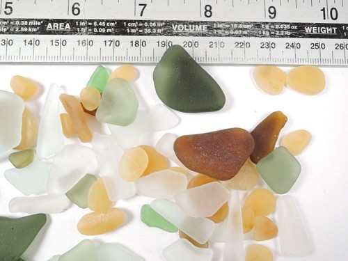100 Grams Small Pieces of Sea glass white brown green Mosaics Crafts LOT B - Picture 3 of 5
