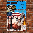 Vintage Style 1980s Budweiser Salutes You Air Force Beer Metal Sign bar decor