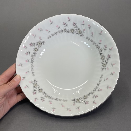Style House Picardy Round Serving Vegetable Bowl 9" Platinum Trim Floral Swirl - Picture 3 of 8