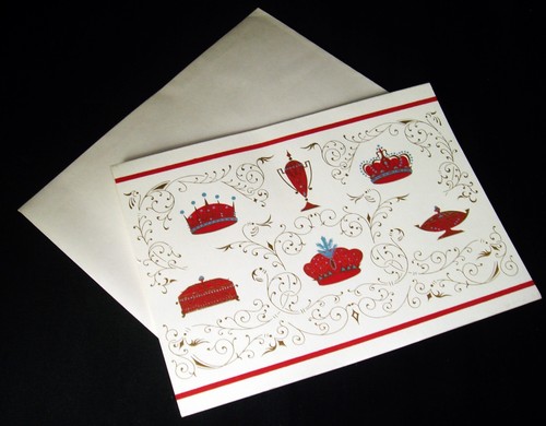 16 tarjetas vintage con sobres de papel de televisión de las coronas reales de Navidad Allen - Imagen 4 de 6