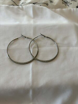 Dazzling Glitter Large Hoop Earrings