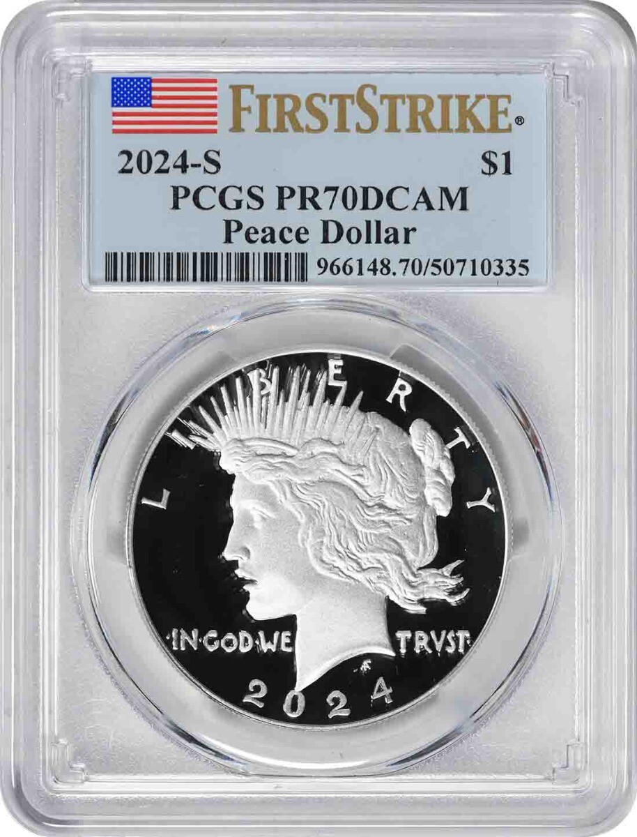 2024-S Peace Silver Dollar PR70DCAM First Strike PCGS