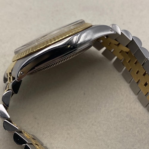 Montre pour homme Rolex Datejust 36 mm or jaune 18 carats acier champagne cadran diamant 16233 - Photo 4 sur 8