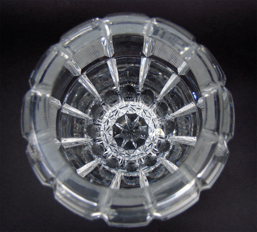 Imposant Czech Cut Crystal Glass ART DÉCO Vase with Squares Bohemia 1930s - Picture 5 of 11