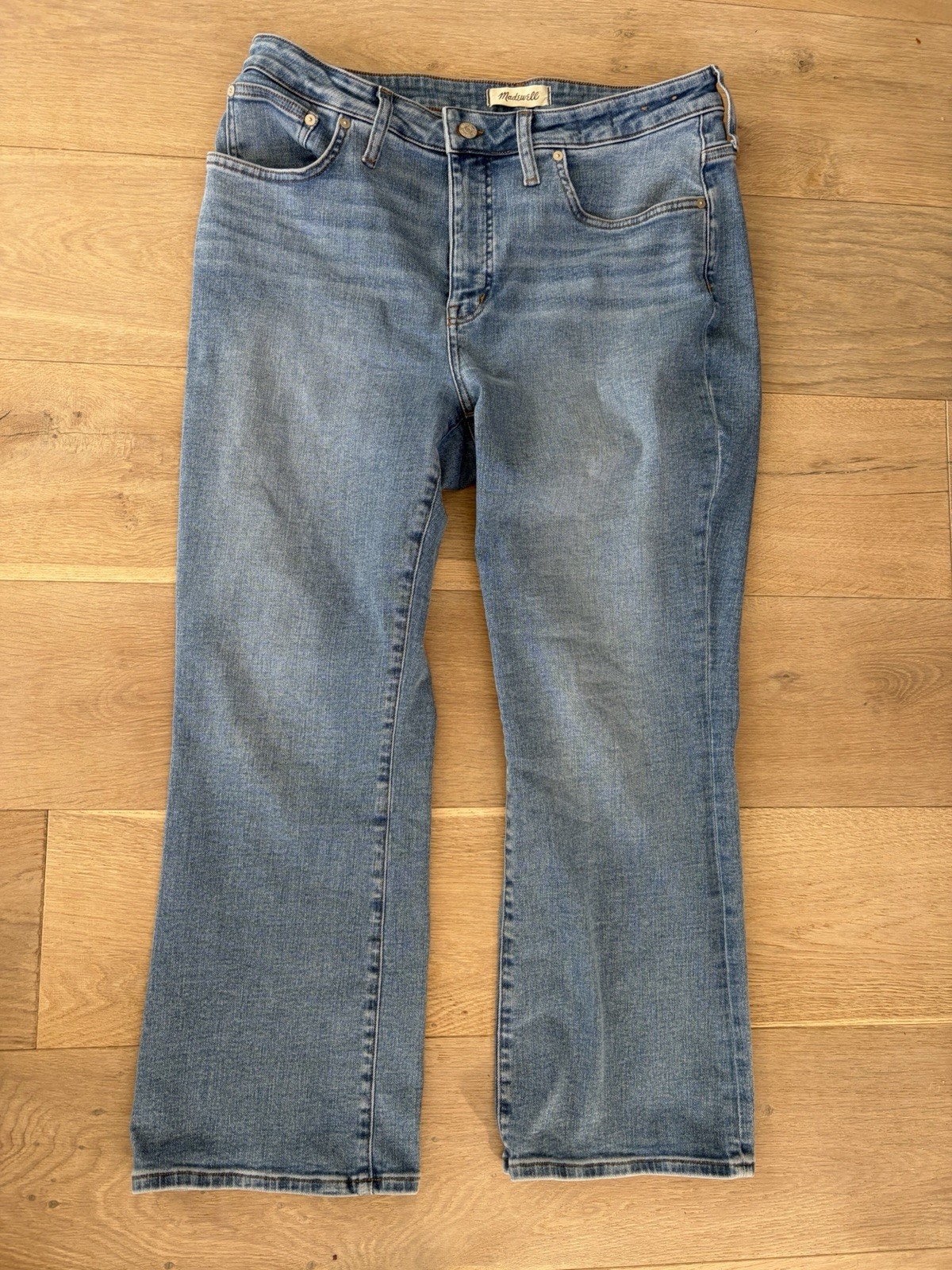 Madewell Womens Mid-Rise Kick Out Jeans Size 32 Blue Denim