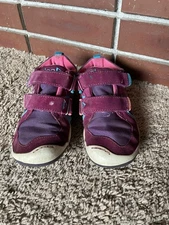 Plae TY Running Shoes 12.5 Girls Hook And Loop Pink Purple *spots*