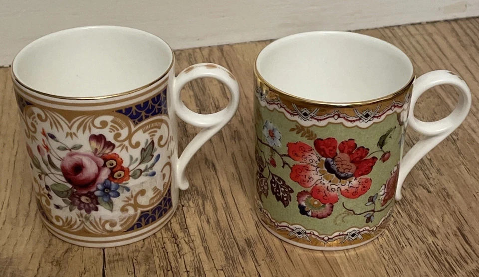 2 Wedgwood Coffee Mugs Butterfly and Posy & Chinese Flowers Fine Bone China  - Image 2 of 4