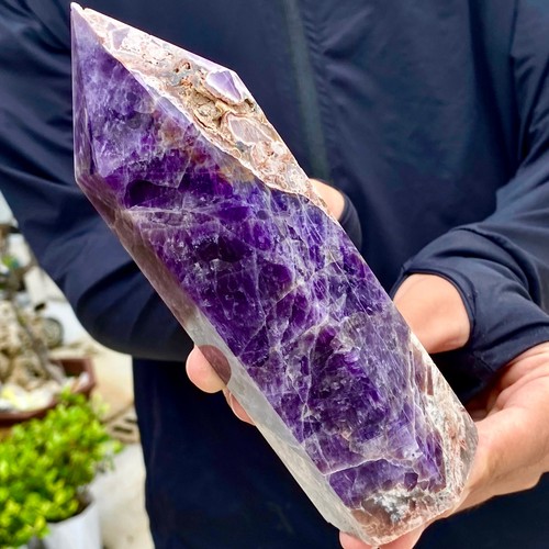 1.5LB Natural dreamy amethyst obelisk quartz crystal energy column - Picture 15 of 24