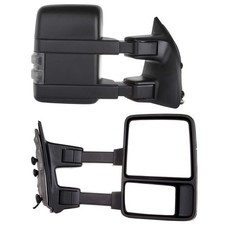 Tow Mirrors for 1999-2007 F-250 F-350 F450 F550 Power Heated Turn Signal Black