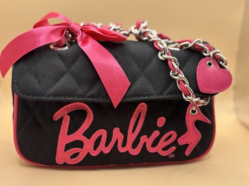 Vintage Y2K Barbie Quilted Glam Shoulder Bag - Excellent with Original Ribbon - Picture 1 of 16