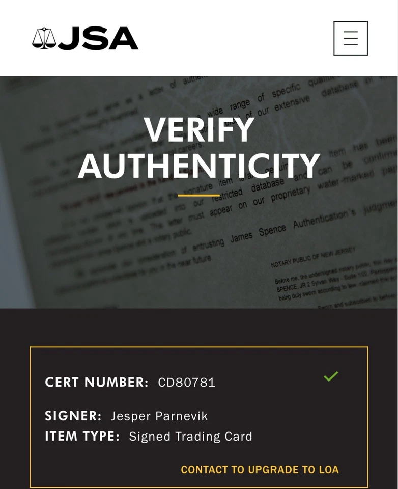 Cartão assinado por Jesper Parnevik UD Upper Deck Stat Leader JSA CERTIFICADO DE AUTENTICIDADE IP automático a - Imagem 3 de 3