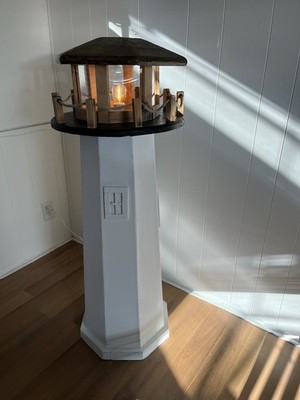 Light House Pine Wood Night Light
