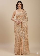 NEW SAREE BLOUSE NEW SARI INDIAN WEDDING DESIGNER BOLLYWOOD PAKISTANI PARTY WEAR