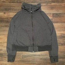 Lululemon Scuba Oversized Funnel Neck Full Zip Jacket Grey Heathered Size M/L