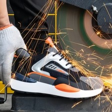 Mens' Work Safety Steel Toe Shoes Lightweight Work Boots Indestructible Sneakers