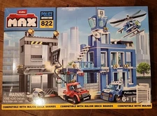 ZURU MAX Adventure Police Headquarters Playset (822 Pieces) Building Bricks NEW