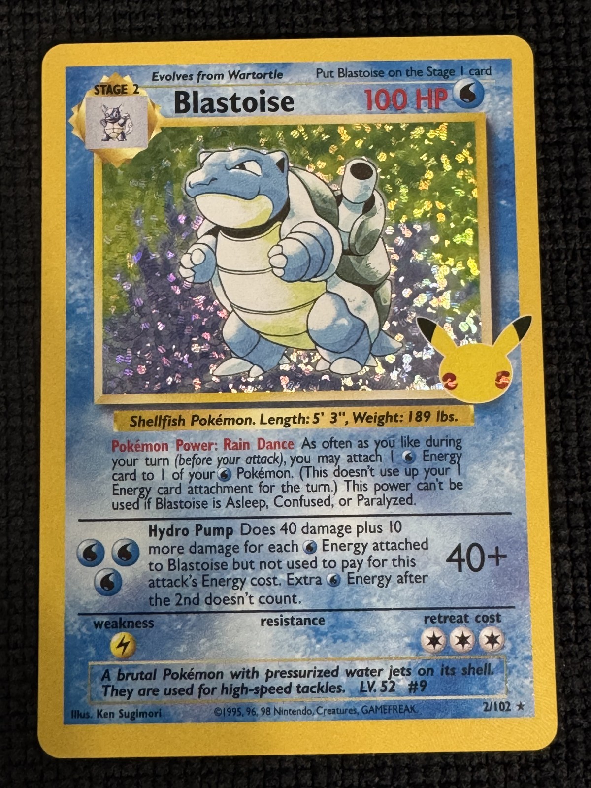 Blastoise 2/102 Celebrations: Classic Collection Holo