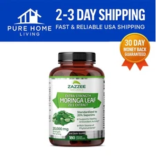 Potent Organic Moringa 20:1 Extract - 180  Capsules with 20,000 mg Strength