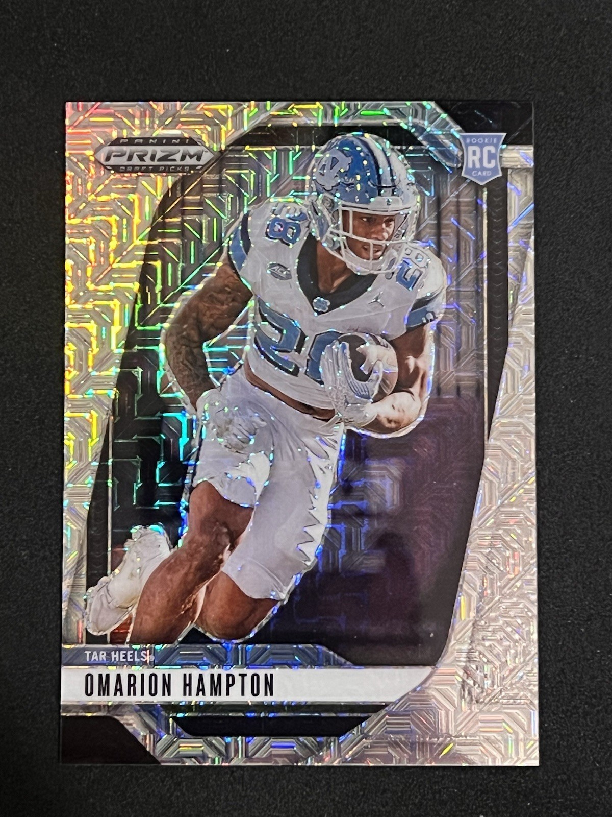 2025 Prizm Draft Picks- Omarion Hampton MOJO Rookie Card /25 #74. UNC Chargers