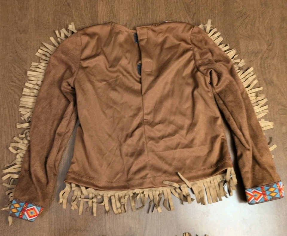 Disfraz Indio Nativo Americano Niño Juvenil S Flecos Bordado Halloween  Foto 4 de 4