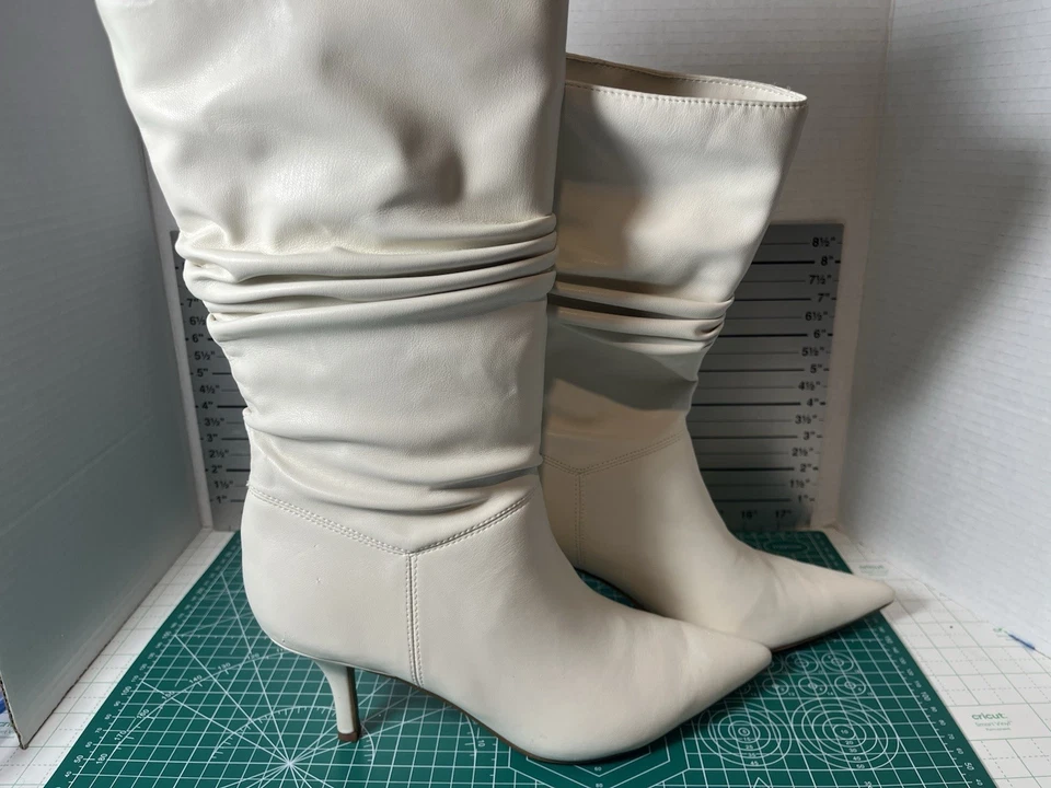 Marc Fisher 女式 Manya 白色懒人靴,尺寸 8.5 M,很少使用 — 第 3/4 张图片