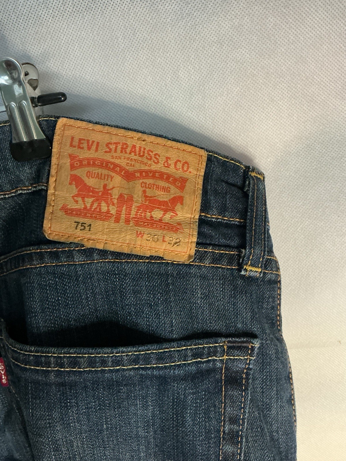 Mens Levi’s 751 Jeans Blue Denim Waist 36 image 7