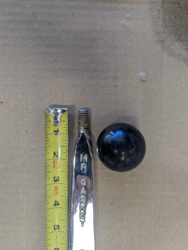 Vintage Mr. Gasket Chrome 4 Speed Gear Shifter Handle with Black Knob Gasser - Image 2 of 4