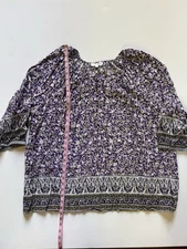 Kenar Women’s Purple 1/2 Shot Sleeve Blouse 100% Rayon Size 3.