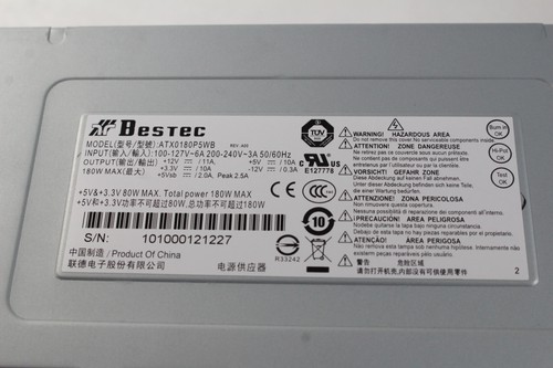 New HP 616554-001 Bestec 180W ATX Netzteil Desktop PC Power Supply ATX0180P5WB - Picture 2 of 5