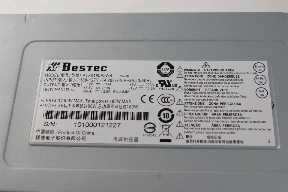 New HP 616554-001 Bestec 180W ATX Netzteil Desktop PC Power Supply ATX0180P5WB - Image 2 of 4