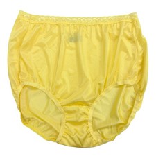 Vintage Hanes Size 9 Yellow Lace 100 Nylon Sissy Granny Panties Underwear NWOT