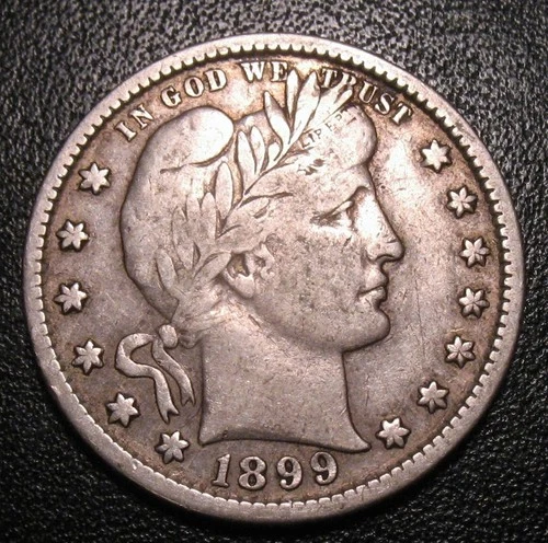 OLD US COINS SILVER 1899 S KEY DATE BARBER QUARTER 25C