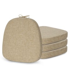 Chair Cushions Set of 4 Beige Memory Foam Non-Slip Pads Metal Chair 14x14x2
