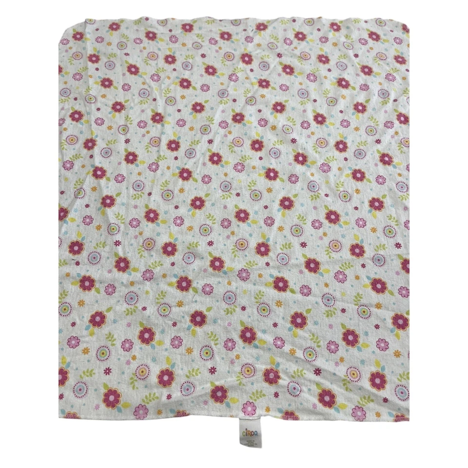 Manta Receptora Bebé Circo Estampado Floral Rosa Azul Amarillo Flores Suave Foto 2 de 4