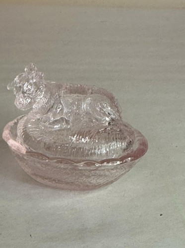 Mini Rosa Depression Glas Stil Kuh auf Nest Salzkeller