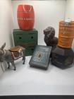 Antique Vintage Donkey Uncle Sam Loin Ice Cream Maker Barrel Book Banks Lot 11