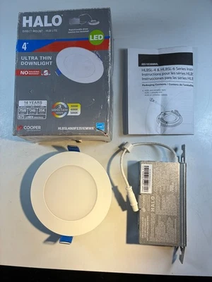 Downlight LED Halo Cooper HLBSL4069FS351 4-Inch Color-Selectable CCT 3000K-5000K - Image 1 of 4