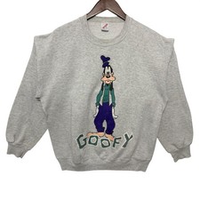 Vintage Jerzees Disney Goofy Sweatshirt Gray Mens XL Made in USA 90s Crewneck