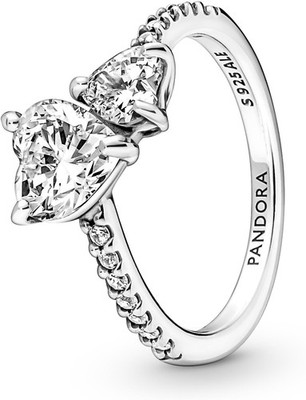 Pandora Doppel-Herz Funkelnder Ring 191198C01 Damenring