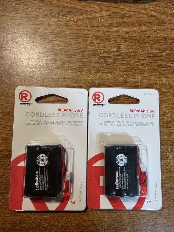 RadioShack 800mAh 3.6V Ni-MH Cordless Phone Battery Rechargeable 2302343 NOS